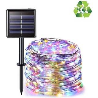 Solar Vandtæt IP67 LED Fe-Lyskæde - 32m - Farverig