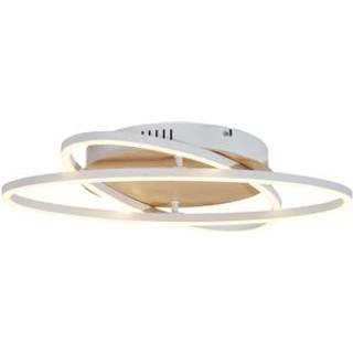 Loftlampe hvid med træ inkl. LED 3-trins dæmpbar 2-lys - Kane