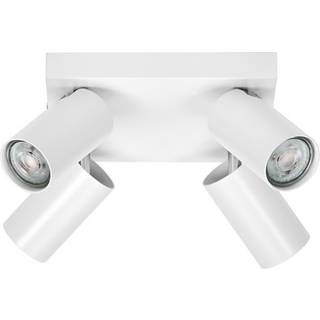 OSRAM loftspot OCTAGON PLATE, hvid, 4 lyskilder, GU10-LED, 927 dæmpbar, Hvid/opal, Stue/spisestue, Metal, Moderne