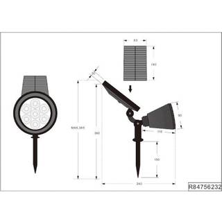 LED-solspotlight Festival, sort mat, RGB, sensor