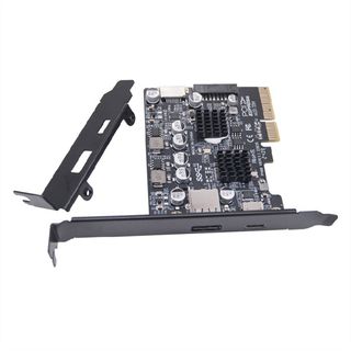 2-ports PCI-E 4X til USB 3.2 Gen 2 A Type C udvidelseskort