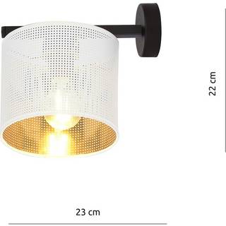 Jordan K1 Hvid/Guld væglampe - Ø15 cm, E27, 230V, uden lyskilde