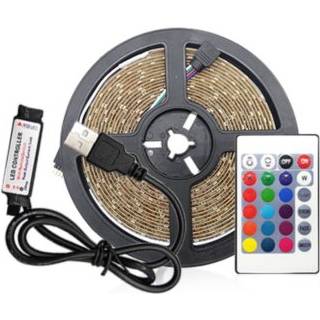 1 m. USB RGB LED strip til TV og PC - Inkl. controller og fjernbetjening, 60 LED pr. meter