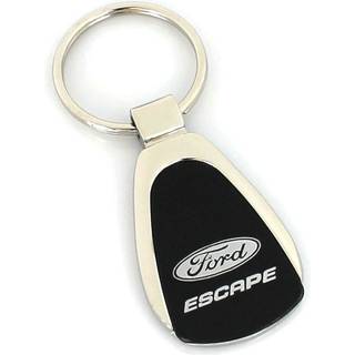 Au-Tomotive Gold Tear Drop Metal Key Ring til Ford Escape (sort)