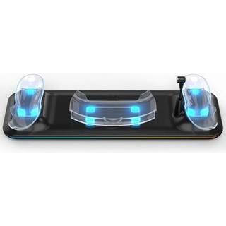 Opladningsstation til Meta Quest 3 VR-headset og dobbelt controller-opladningsdock - hurtig opladning, sikker placering - sort