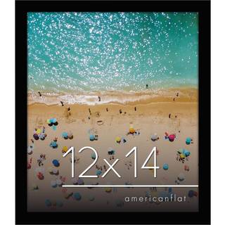 AmericanFlat 12x14 Billedramme i sort - konstrueret træramme med knust -resistent glas og hængende hardware til vandret eller lodret vægvisning
