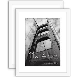 AMERICANFLAT 11X14 Billedramme med poleret plexiglass - S?t med 2 - Brug som 8x11 ramme med Mat eller 11x14 ramme uden Mat - Galleria Collection
