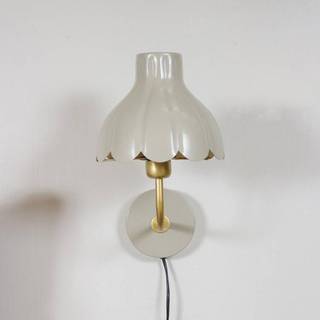 PR Home væglampe Wells, beige/guldfarvet, 21 cm, metal