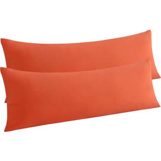 NTBAY Body Pillow Cases S?t med 2 2 Pakbelastet mikrofiber 20x54 Pudebetr?k sager Bl?d rynke Fade Stain Resistant Brunt Orange Pillow Cases med k