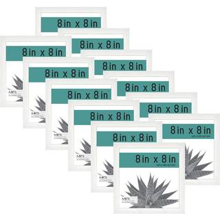 MCS Gallery Essential Picture Frames Photo Gallery Wall Frame Set White Woodgrain 8 X 8 Inch 12-Pack