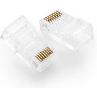Ugreen 100x stik ender til RJ45 8P8C (UTP Cat5 / Cat5e) - Gennemsigtig