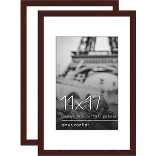 AMERICANFLAT 11X17 Billedramme med poleret plexiglass - S?t med 2 - Brug som 8x12 ramme med Mat eller 11x17 ramme uden Mat - Galleria Collection
