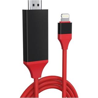 Full HD Lightning til HDMI AV Adapter - iPhone, iPad, iPod - Rød