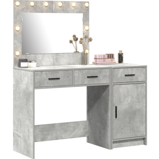 Klædeskab Med Skuffe 2 Dele Grå 40 X 41 X 75 Cm Konstrueret Træ