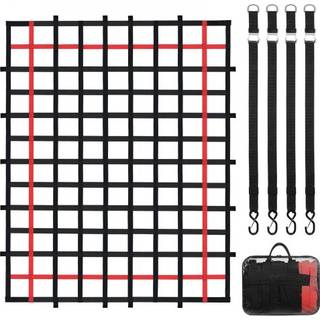 Vevor Cargo Net 96 i x 72 i Heavy Duty Truck Cargo Net til lastbilseng 4 Justerbare stropper med spænder og S-Hooks Wear-resistente og vejrbestan