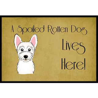 """" Caroline's Treasures BB1474JMat Westie forkælet hundeliv her indendørs eller udendørs mat 24 x 36 """" ""Multicolor"" ""