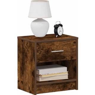 Sengeborde Med Skuffe 39X28X41 Cm - 2 / Røget eg