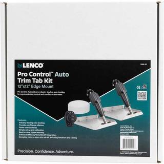 Selvjusterende / automatisk trimplanssæt til påhængsmotor &amp; indenbordsmotor Lenco, 12 x 12" (30 x 30 cm), til både 17 - 30 fod (5.2 - 9.1 m), 12 V, aluminium, med trimplan + aktuatorer + betjeningspanel