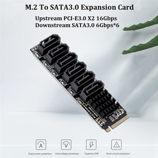 PCIE til SATA 6Gpbsx6-ports udvidelseskort + SATA-kabel PCI-E riserkort