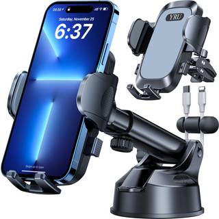 Yru [2024 Opgrader 80 kg stærk suge] Biltelefonholder Mount [Bumpy Road Stable] Dashboard Mobiltelefonholder til billuftudslip Telefonstativ til