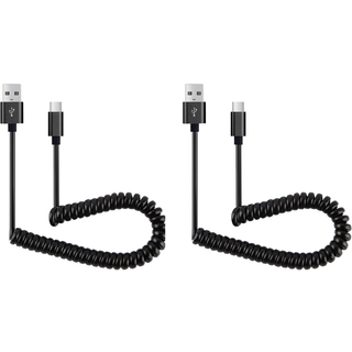 USB-C til USB Spiral Kabel 30cm-90cm - 2 stk