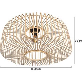 Loftlampe Bloeba, Ø 60 cm, træ, natur, E27
