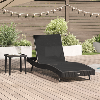 Solseng med pude -person 2 pcs Sort 40 x 40 x 40.5 cm Poly rattan
