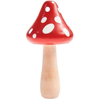 Fliegenpilz aus Holz Dunkelrot groß