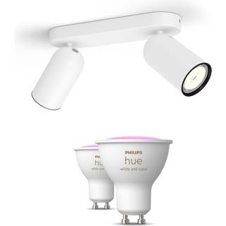Philips Pongee med 2 spots, hvid + 2 farvet GU10 spots