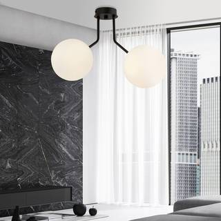 Nova 2 Sort/Opal loftslampe - Ø15 cm, E14, 230V, uden lyskilde