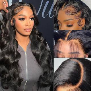 WPRWPR Body Wave Blace Front Wigs Human Hair Pre plukket 180% Densitet Glueless Wigs Human Hair 13x6 HD Transparente frontale parykker Human Hair
