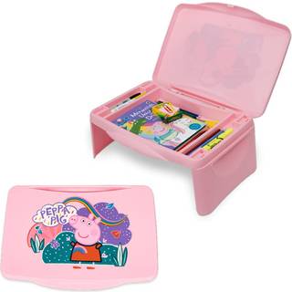 Peppa Pig Kids Lap Desk med opbevaring - Foldning af l?g og sammenfoldelig design - B?rbar til rejser eller brug i sengen derhjemme - fantastisk