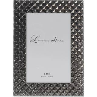 Lawrence rammer diamantmønster poleret metalbillede ramme 4x6 sort røg