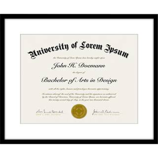 AmericanFlat 11.5x14 Diplomramme med poleret plexiglas - Brug som 8.5x11 ramme med Mat eller 11.5x14 ramme uden Mat - Legacy Collection - tynd bi