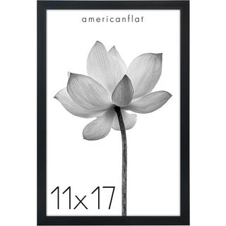 AMERICANFLAT 11X17 Billedramme med poleret plexiglass - Soho Collection - Galleri Style Deep Molding Frame til v?gvisning - Sort