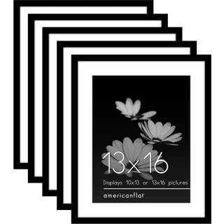 AmericanFlat 13x16 Billedramme med poleret plexiglass - S?t med 5 - Brug som 10x13 ramme med Mat eller 13x16 ramme uden Mat - Galleria Collection