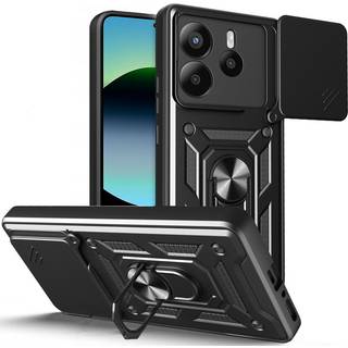 Xiaomi Redmi Note 14 (5G) Tech-Protect Camshield Cover m. Magnetisk Fingerring & Ståfunktion - Sort