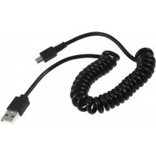 Goobay USB Spiralkabel 1m med Micro USB-tilslutning