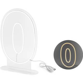 Neon LED Nummer 0 Hvid 50 cm – Skab magi med justerbart lys