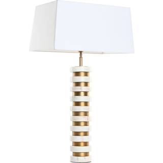 Bordlampe Home ESPRIT Hvid Beige Gylden 50 W 220 V