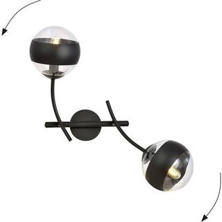 Hunter K2 Sort/Stribe væglampe - Ø14 cm, E14, 230V, uden lyskilde