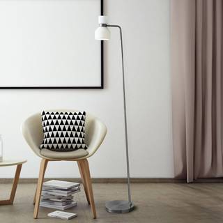 miloox by Sforzin Designer gulvlampe Fifty, dæmpbar, Aluminium/grå/zink, Stue/spisestue, Metal, Design