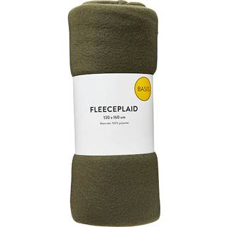 Fleece plaid - oliven (På lager i butik)