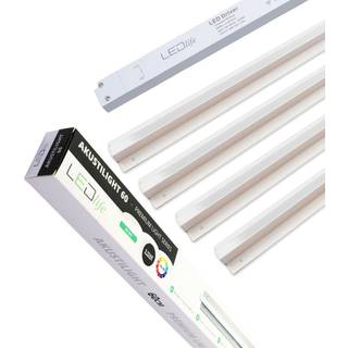 Troldtekt LED dæmpbar skinnesæt 4x120 cm - Planforsænket, Fjernbetjening dæmpbar, Akustilight inkl. ledninger og driver - Dæmpbar : Via fjernbetjening, Kulør : Varm