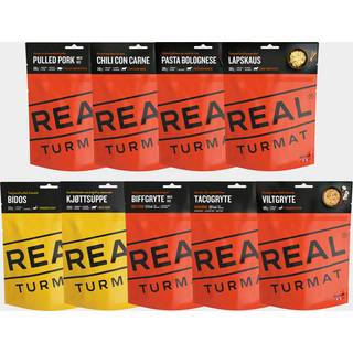 Storpakke frysetørret mad / campingmad Real Turmat Kødelskerpakke, 9-pack, 4090 gram
