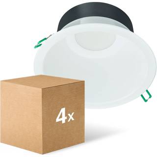 Fordelspakke 4x Philips LED Downlight Coreline DN142B Aluminium Hvid 19.2W 2300lm 60D - 840 Kold Hvid | Udsnit 200mm - IP20 - Hvid Reflektor