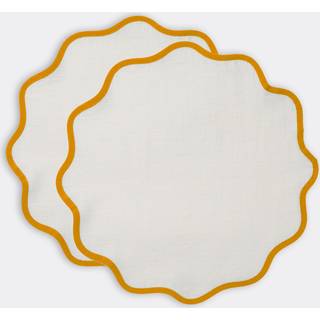 La DoubleJ Table Linens - 'Cloud' tablemat, set of two, ocher in ocher 98% COTTON 2% ELASTANE