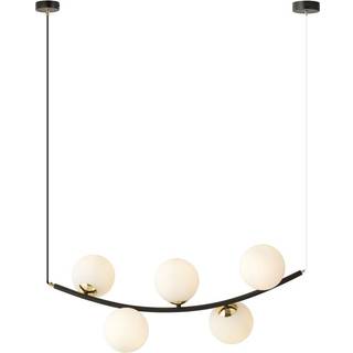 Ritz 5 Sort/Opal pendellampe - Ø14 cm, E14, 230V, uden lyskilde