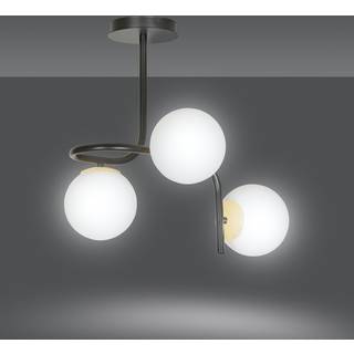 Ragnar 3 Sort/Guld loftslampe - Ø15 cm, E14, 230V, uden lyskilde