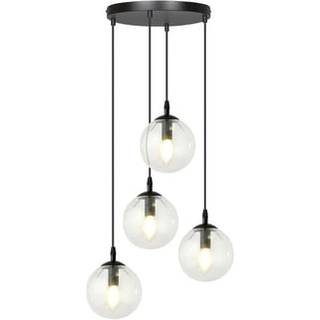 Cosmo 4 Sort Premium Transparent pendellampe - Ø14 cm, E14, 230V, uden lyskilde